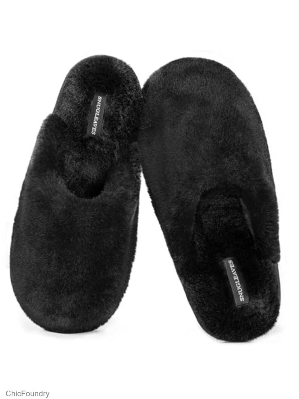 Fuzzy Scuff Slippers Memory Foam Non-Slip House Shoes